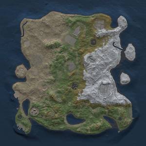 Thumbnail Rust Map: Procedural Map, Size: 3500, Seed: 1739218113, 17 Monuments