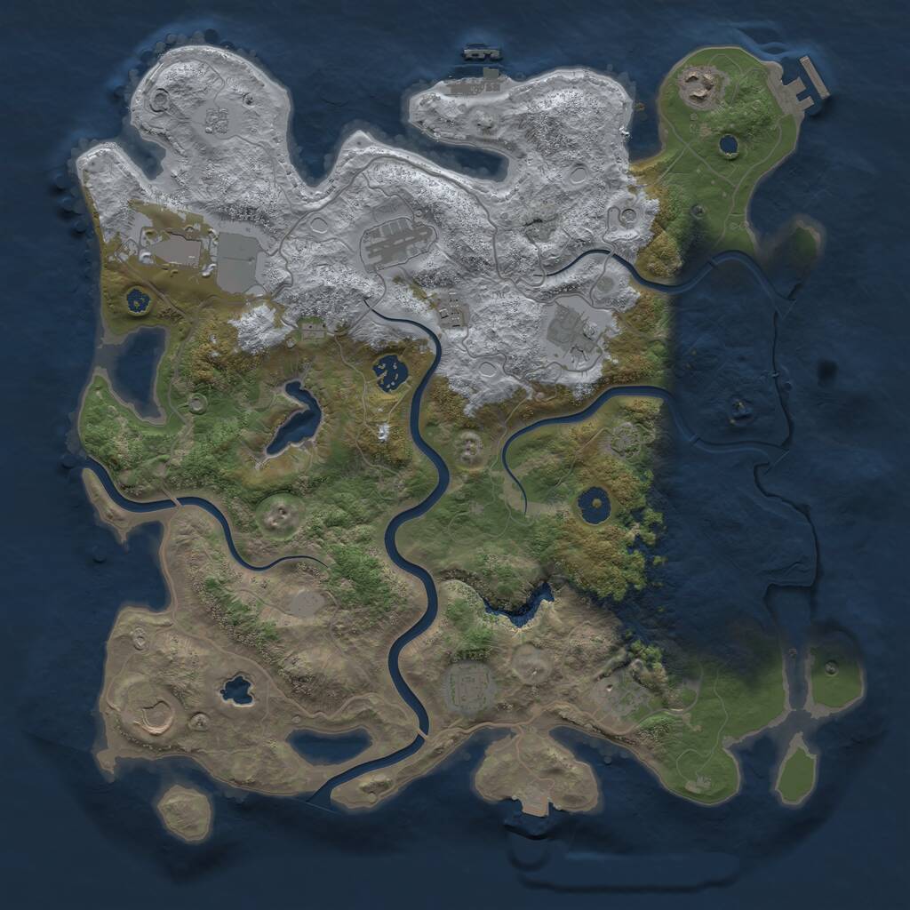 Rust Map: Procedural Map, Size: 4000, Seed: 1120111712, 15 Monuments