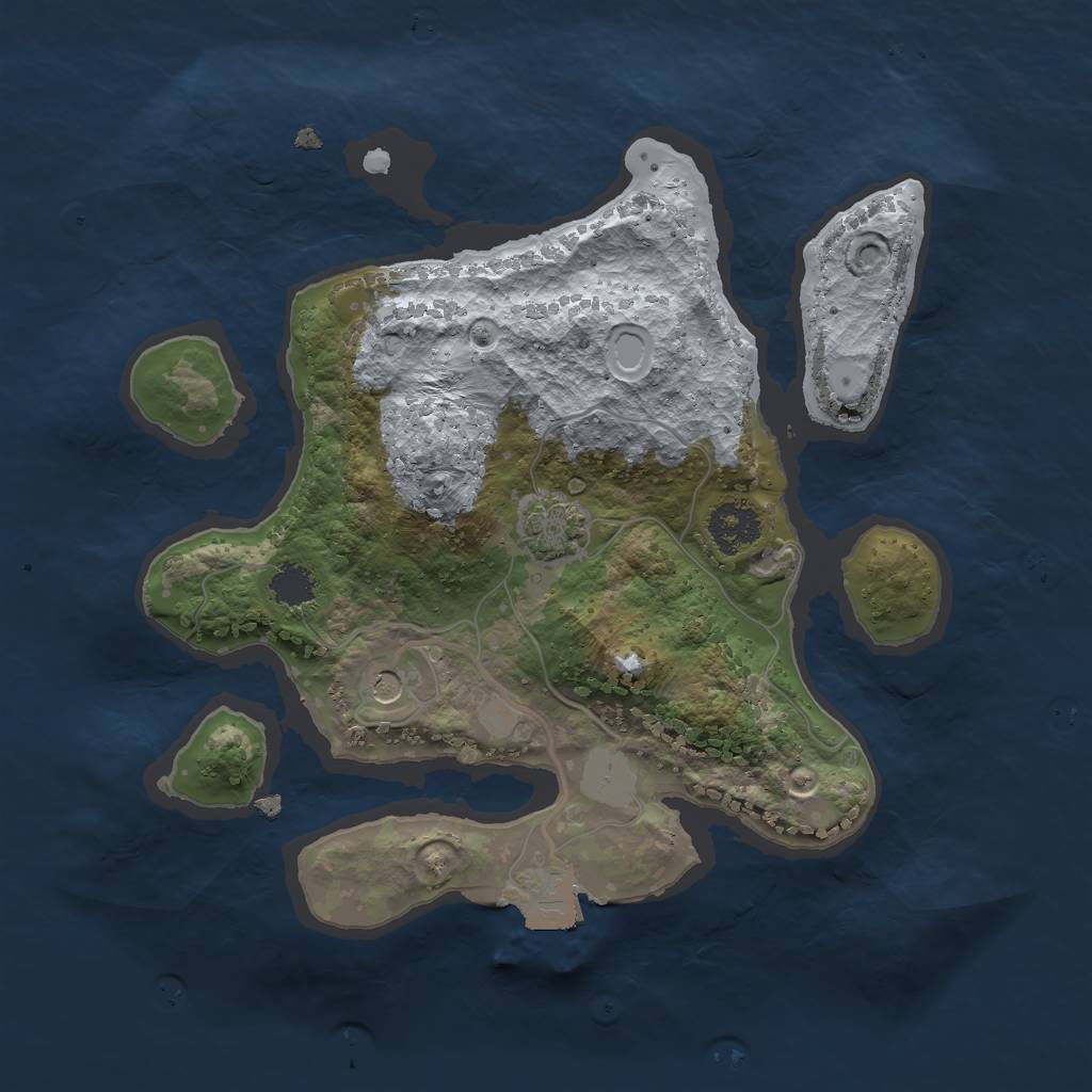 Rust Map: Procedural Map, Size: 2200, Seed: 579013939, 5 Monuments