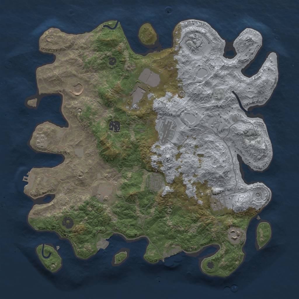 Rust Map: Procedural Map, Size: 3800, Seed: 102, 18 Monuments