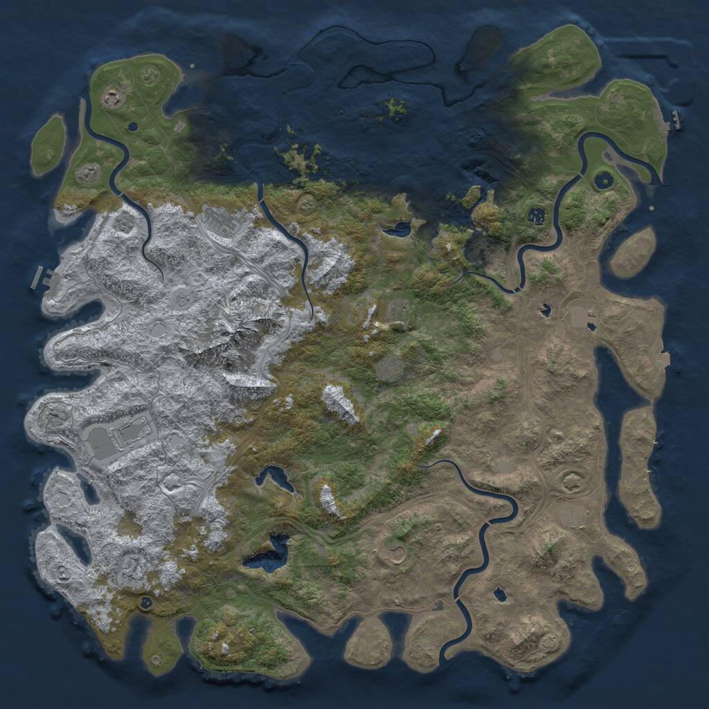 Rust Map: Procedural Map, Size: 6000, Seed: 1904748200, 17 Monuments