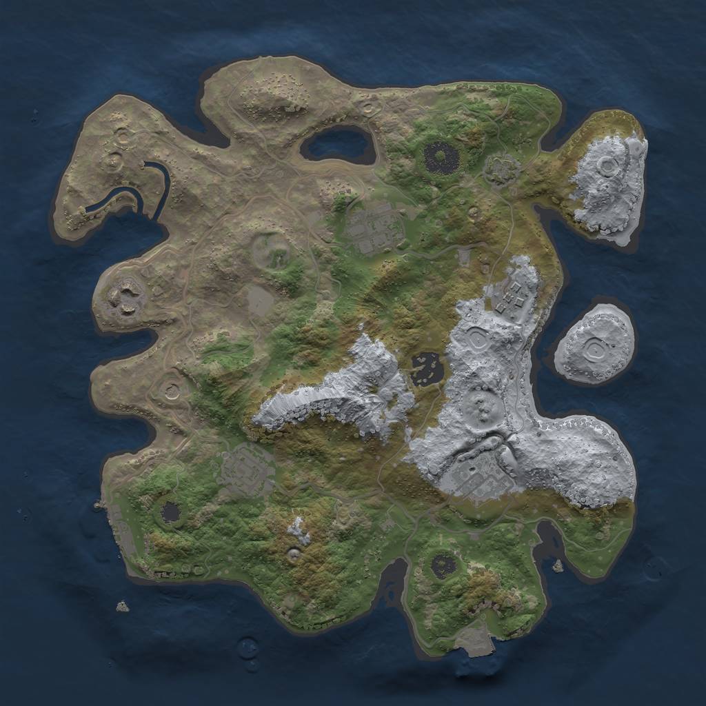 Rust Map: Procedural Map, Size: 3000, Seed: 1603706876, 12 Monuments