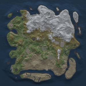 Thumbnail Rust Map: Procedural Map, Size: 3999, Seed: 1965733832, 17 Monuments