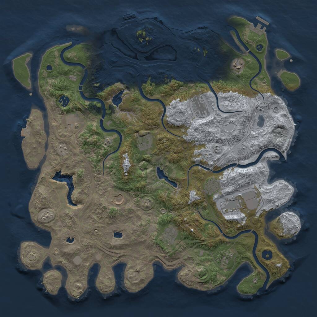 Rust Map: Procedural Map, Size: 4500, Seed: 20956440, 17 Monuments