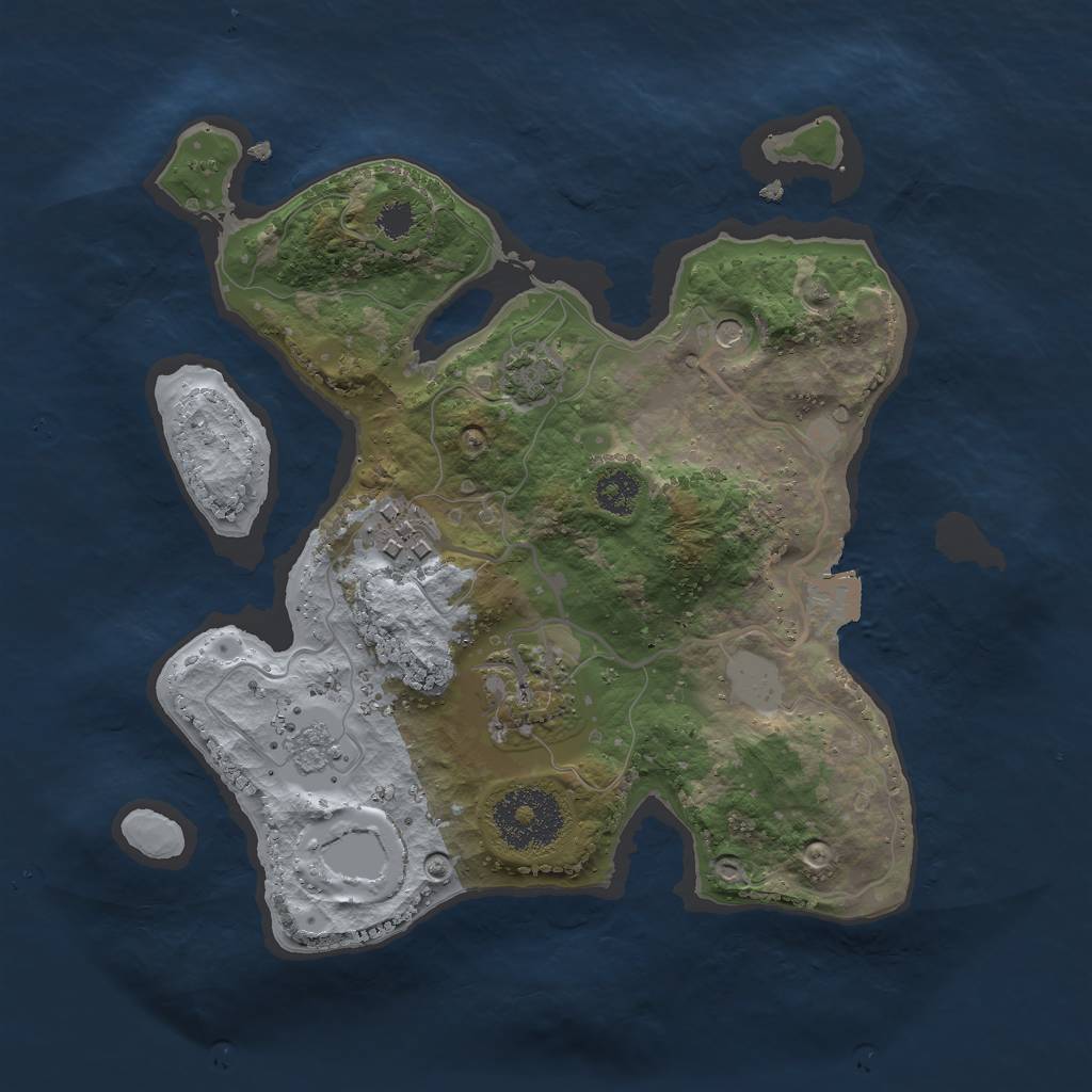 Rust Map: Procedural Map, Size: 2500, Seed: 1459169341, 8 Monuments