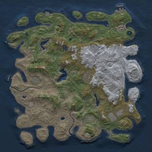 Thumbnail Rust Map: Procedural Map, Size: 4500, Seed: 129311, 16 Monuments