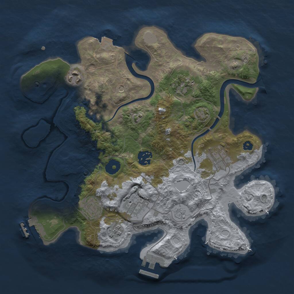 Rust Map: Procedural Map, Size: 3000, Seed: 937198132, 13 Monuments