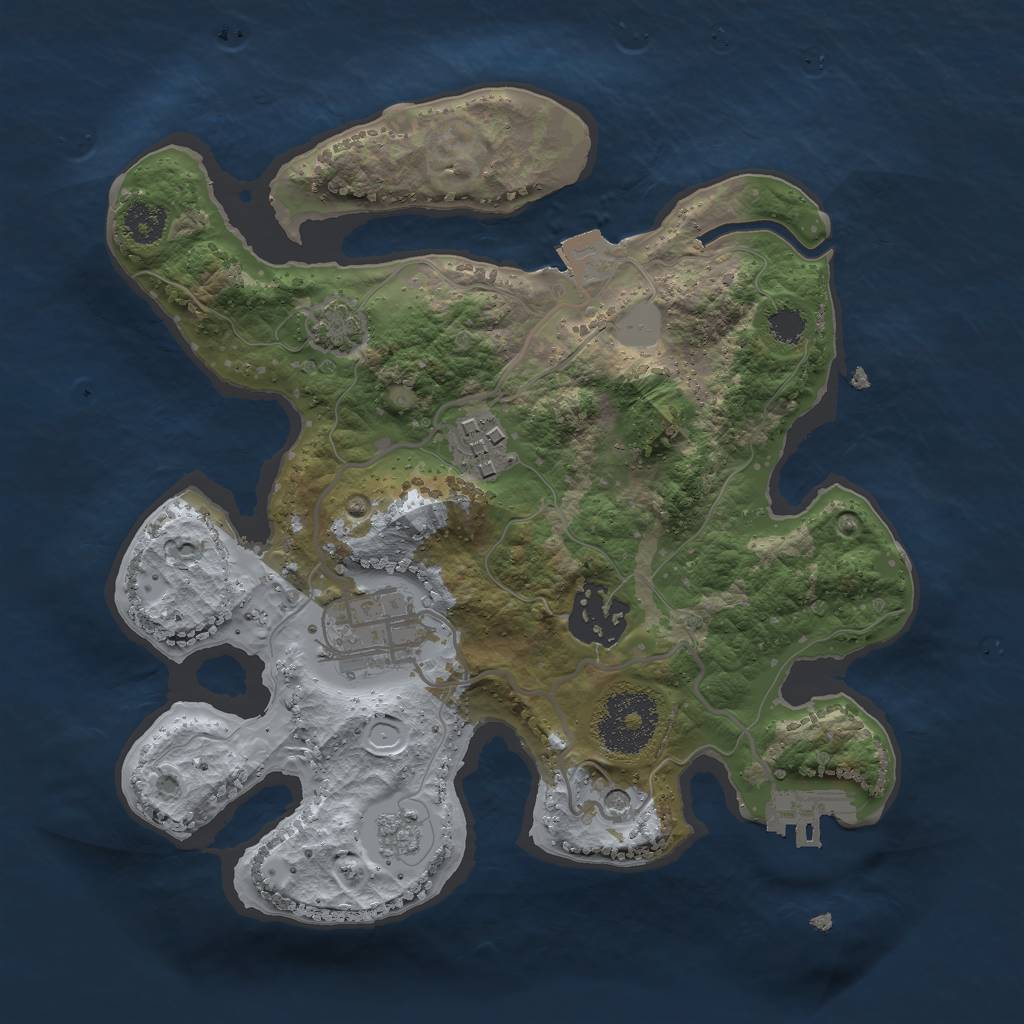 Rust Map: Procedural Map, Size: 2500, Seed: 186795185, 10 Monuments