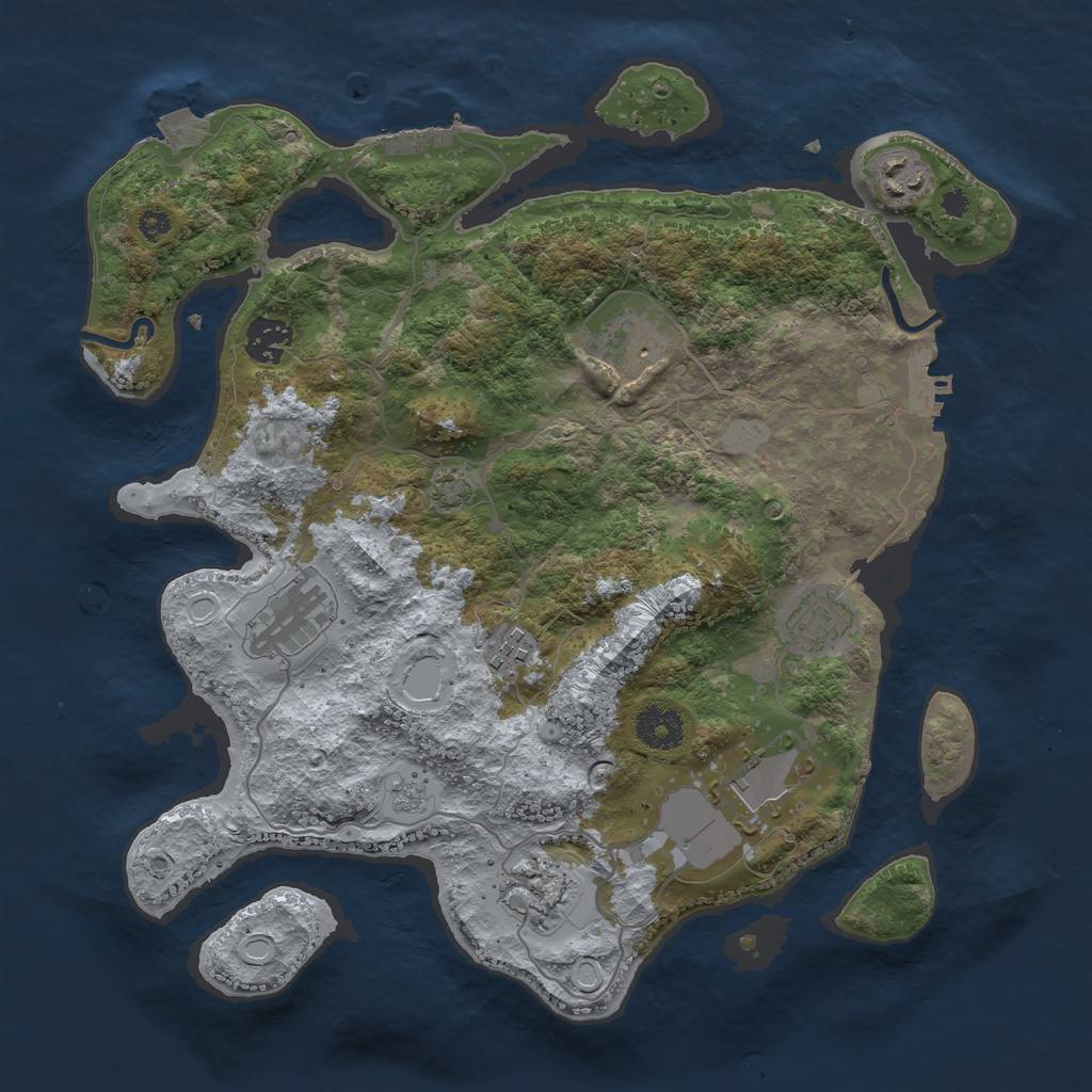 Rust Map: Procedural Map, Size: 3500, Seed: 240819083, 15 Monuments
