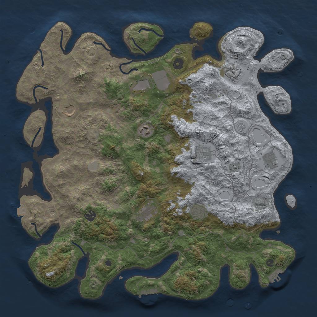 Rust Map: Procedural Map, Size: 4248, Seed: 1666219660, 18 Monuments