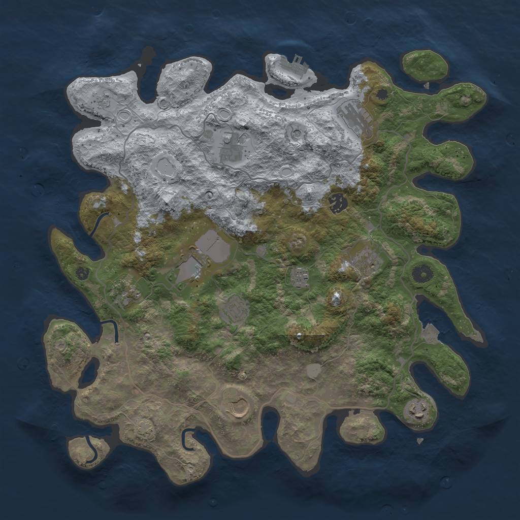 Rust Map: Procedural Map, Size: 4000, Seed: 588135910, 17 Monuments