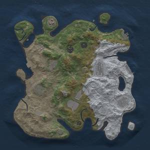 Thumbnail Rust Map: Procedural Map, Size: 3500, Seed: 345602562, 16 Monuments