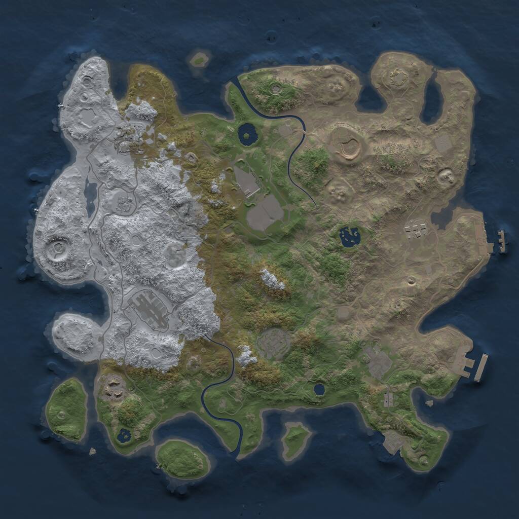 Rust Map: Procedural Map, Size: 3700, Seed: 47432656, 15 Monuments