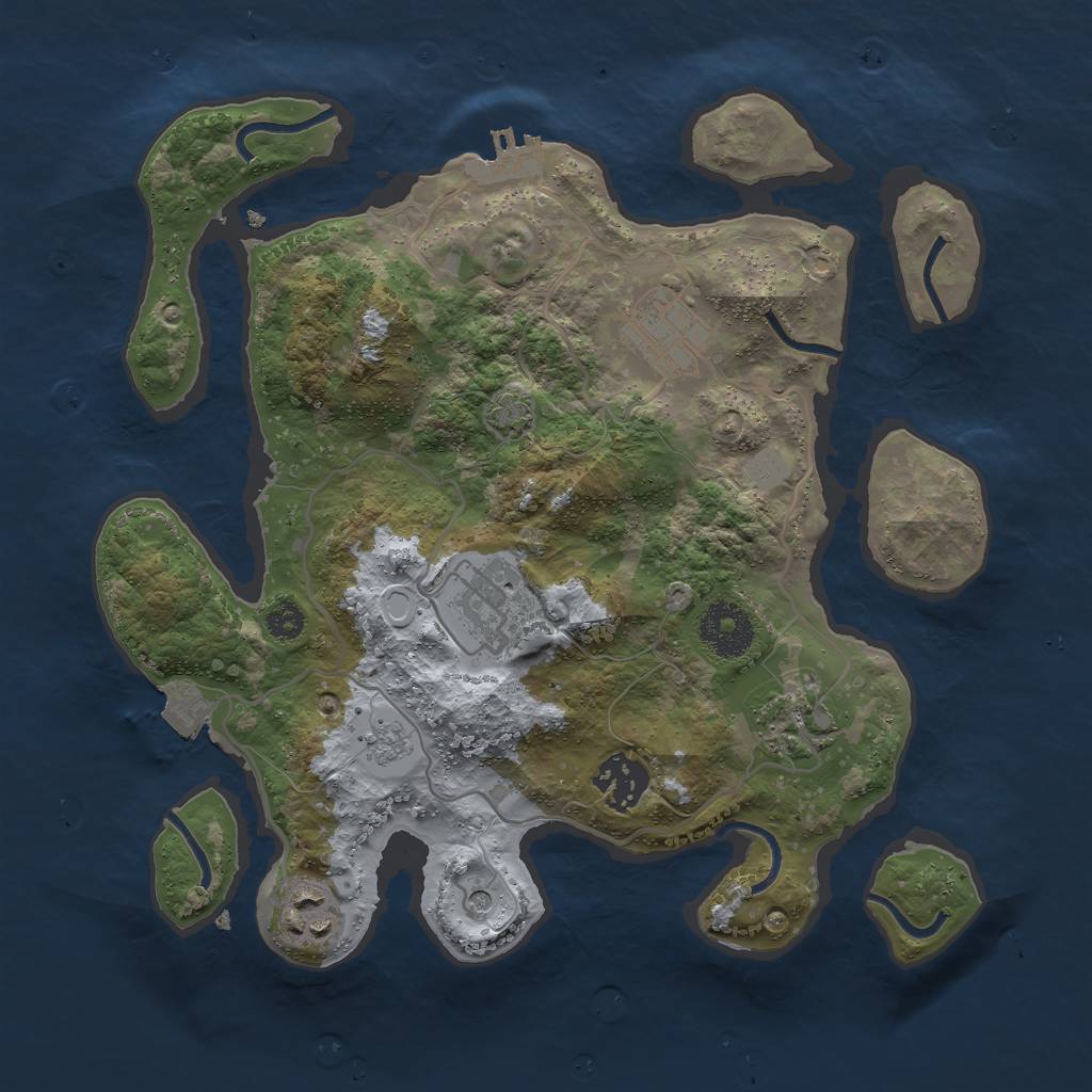 Rust Map: Procedural Map, Size: 3000, Seed: 10614, 12 Monuments