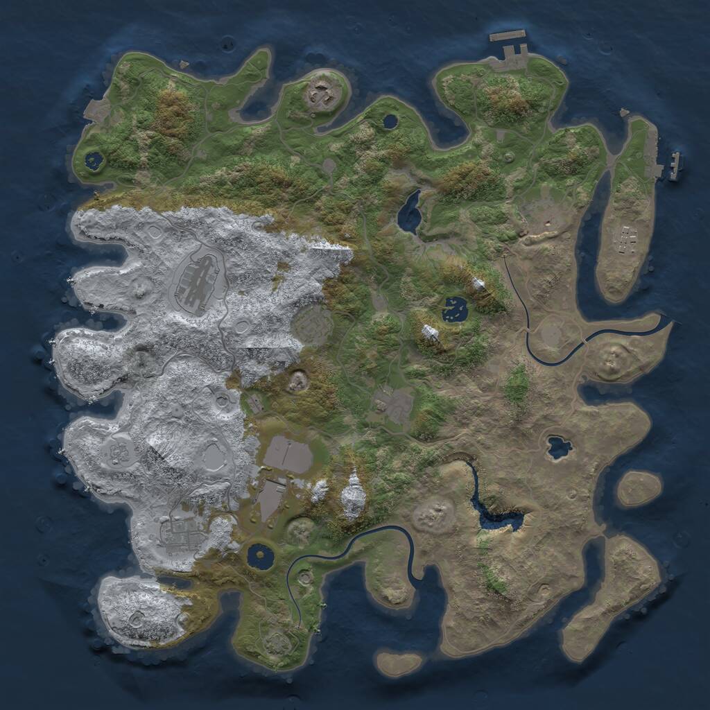 Rust Map: Procedural Map, Size: 4000, Seed: 956397604, 15 Monuments