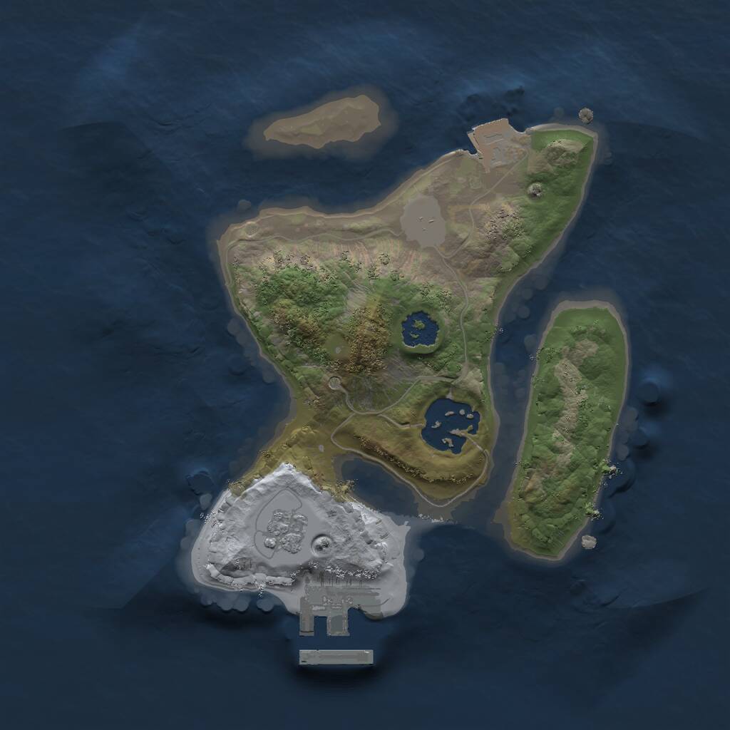 Rust Map: Procedural Map, Size: 2000, Seed: 229795078, 4 Monuments