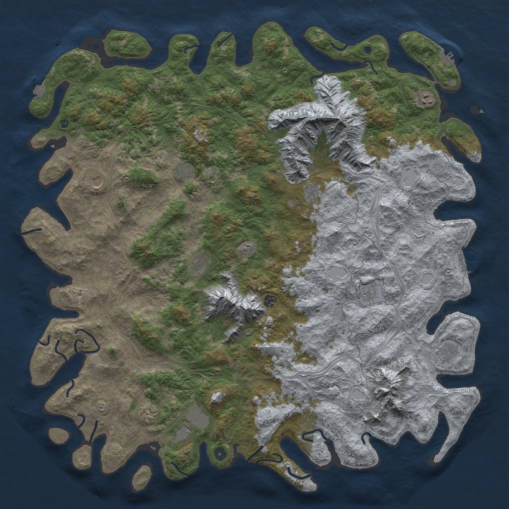 Rust Map: Procedural Map, Size: 6000, Seed: 7541, 19 Monuments