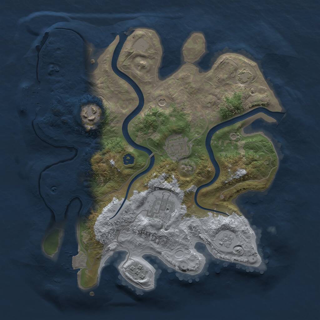 Rust Map: Procedural Map, Size: 2800, Seed: 987654321, 9 Monuments