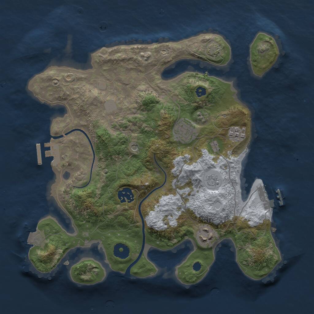 Rust Map: Procedural Map, Size: 3000, Seed: 67137668, 10 Monuments