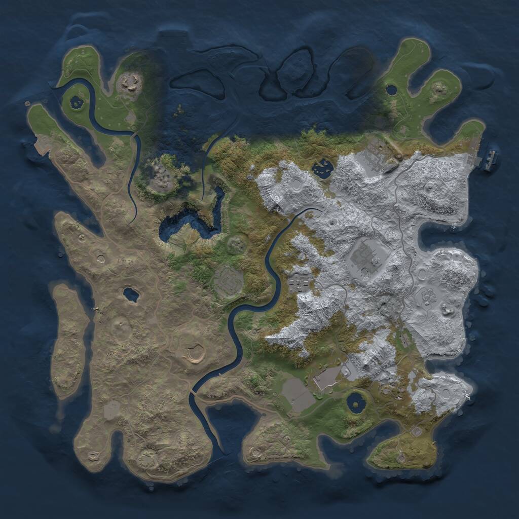 Rust Map: Procedural Map, Size: 4000, Seed: 1477409936, 15 Monuments