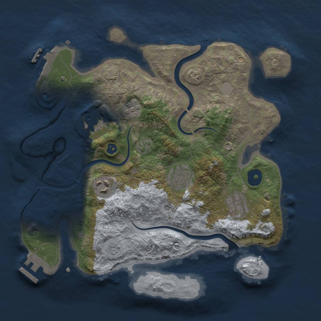 Rust Map: Procedural Map, Size: 3000, Seed: 49526, 11 Monuments