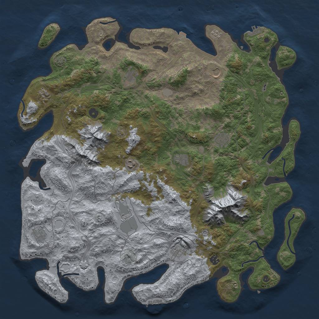 Rust Map: Procedural Map, Size: 5000, Seed: 6230, 19 Monuments