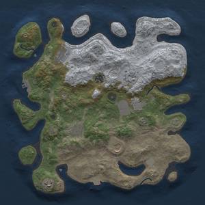 Thumbnail Rust Map: Procedural Map, Size: 3500, Seed: 1210046777, 15 Monuments