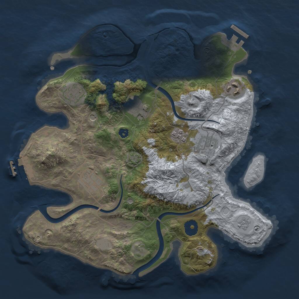 Rust Map: Procedural Map, Size: 3000, Seed: 619013772, 12 Monuments