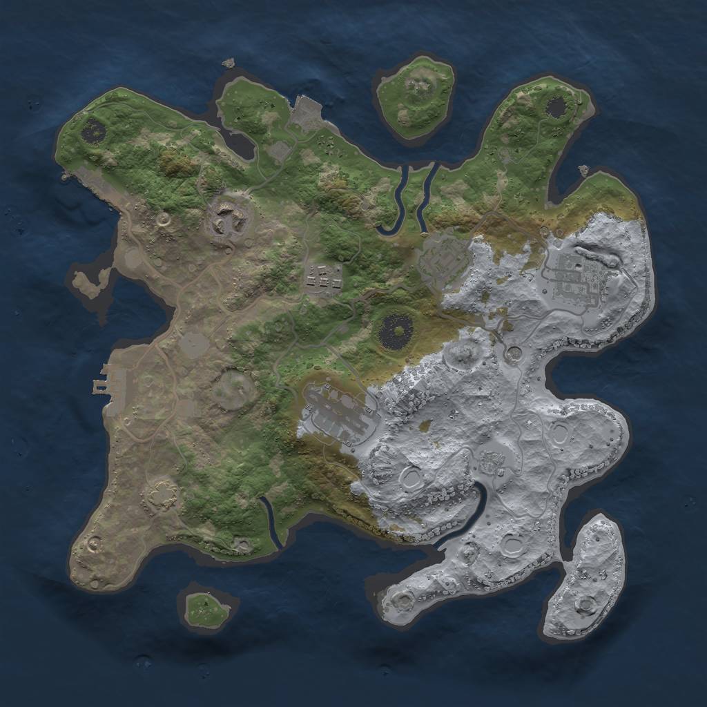 Rust Map: Procedural Map, Size: 3000, Seed: 9188, 13 Monuments
