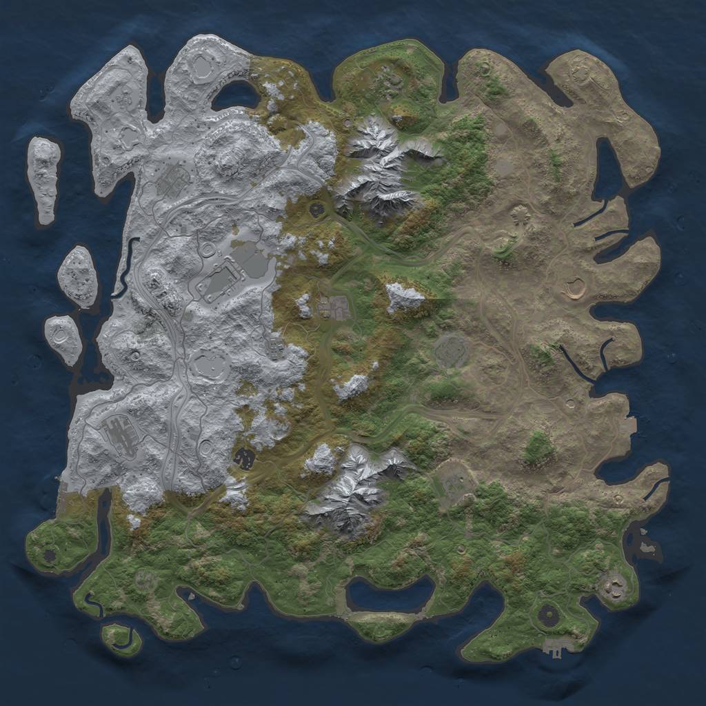 Rust Map: Procedural Map, Size: 5000, Seed: 960152668, 19 Monuments