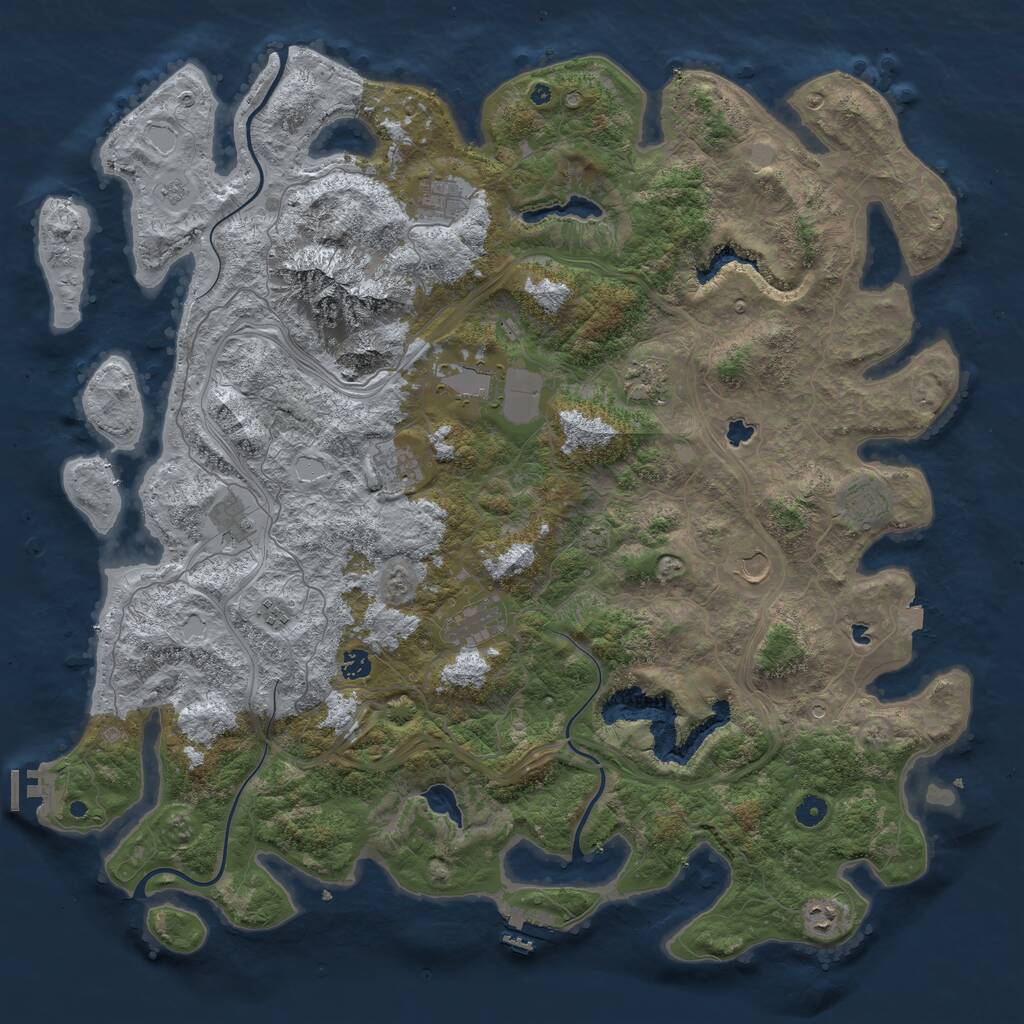 Rust Map: Procedural Map, Size: 5000, Seed: 960152668, 17 Monuments
