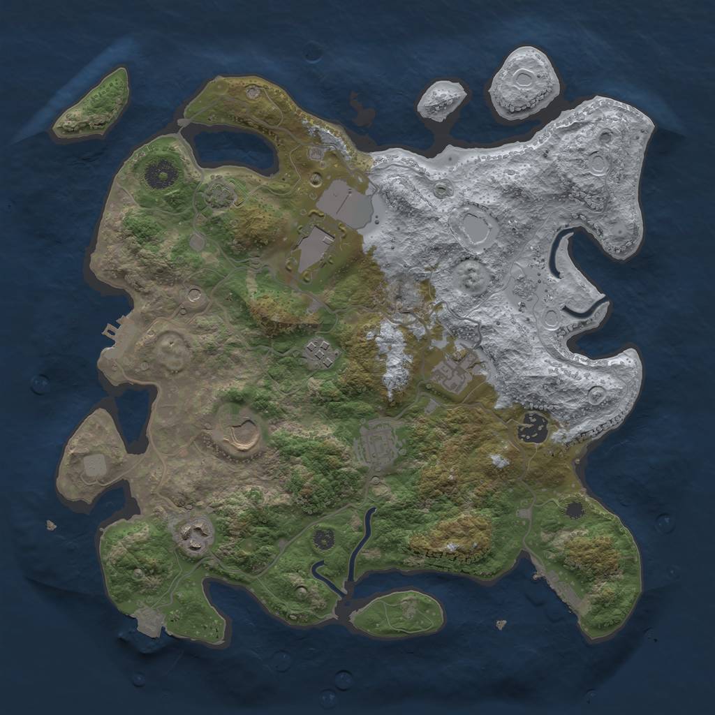 Rust Map: Procedural Map, Size: 3500, Seed: 819749651, 15 Monuments