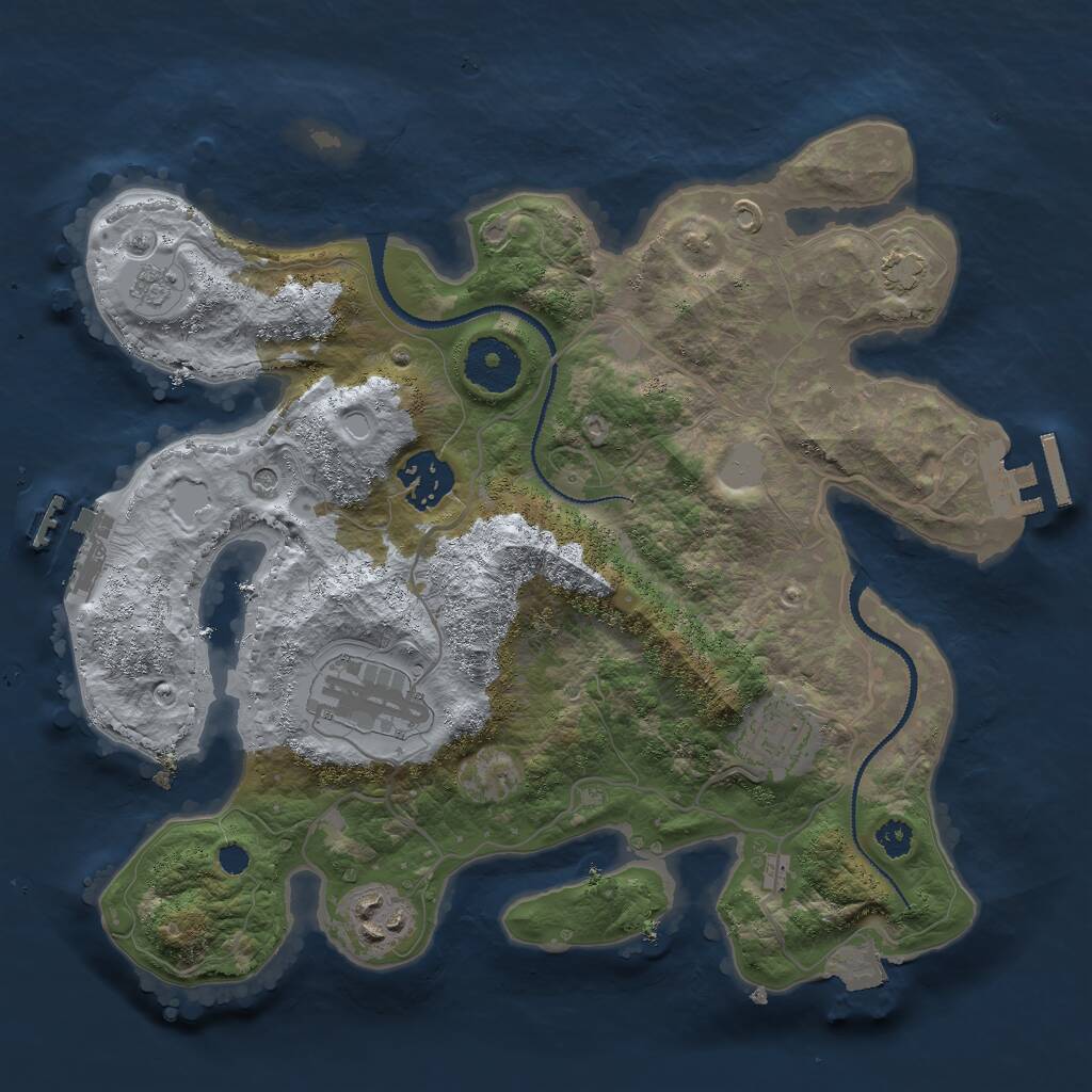 Rust Map: Procedural Map, Size: 3000, Seed: 417253620, 10 Monuments