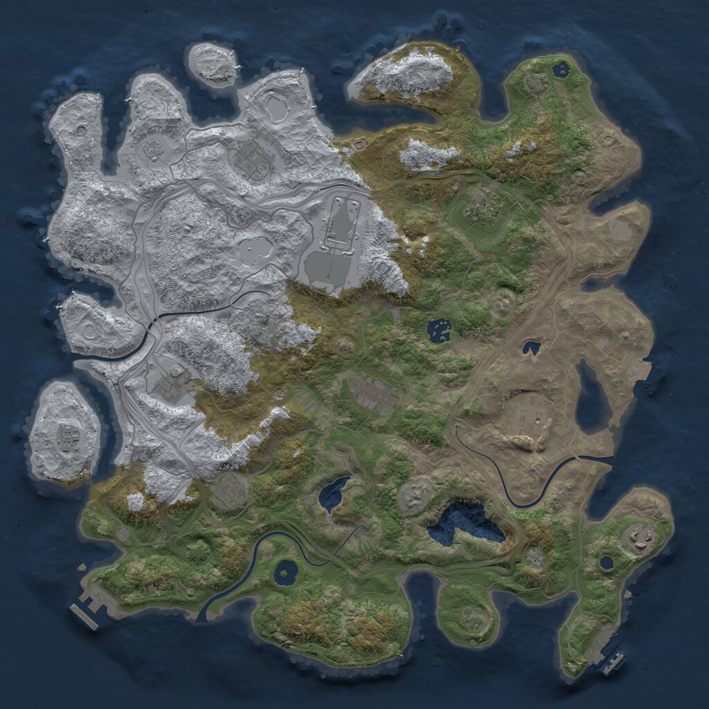 Rust Map: Procedural Map, Size: 4250, Seed: 1883245098, 16 Monuments