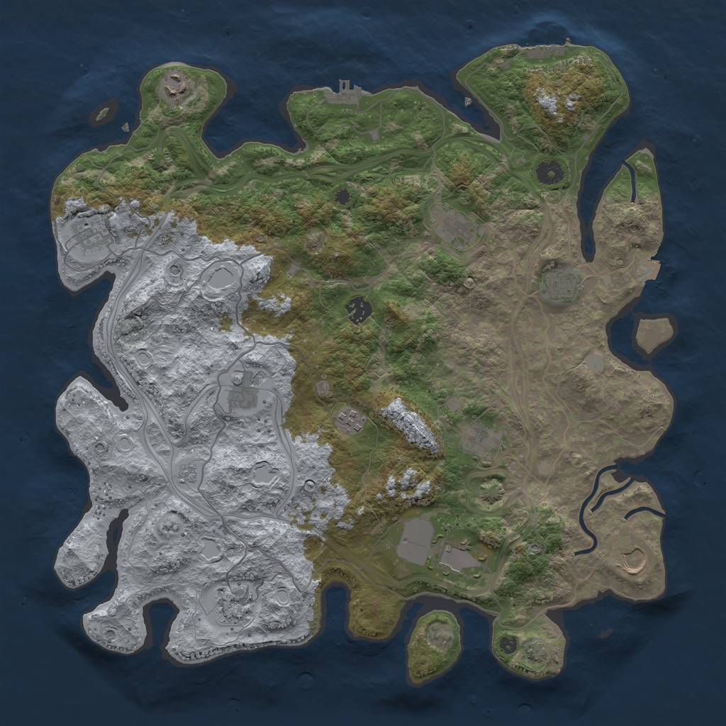 Rust Map: Procedural Map, Size: 4250, Seed: 629831205, 19 Monuments