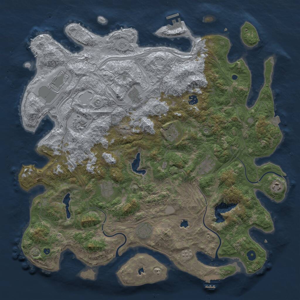 Rust Map: Procedural Map, Size: 4650, Seed: 311141361, 16 Monuments