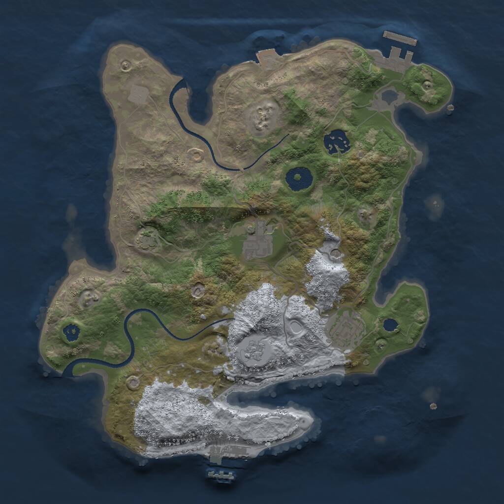 Rust Map: Procedural Map, Size: 3000, Seed: 139126478, 9 Monuments