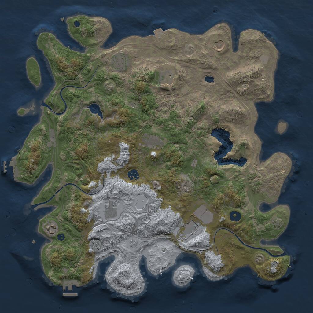Rust Map: Procedural Map, Size: 4250, Seed: 791280, 15 Monuments