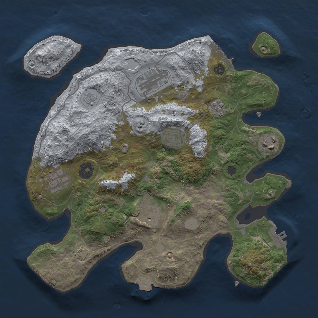Rust Map: Procedural Map, Size: 3000, Seed: 1547678212, 13 Monuments