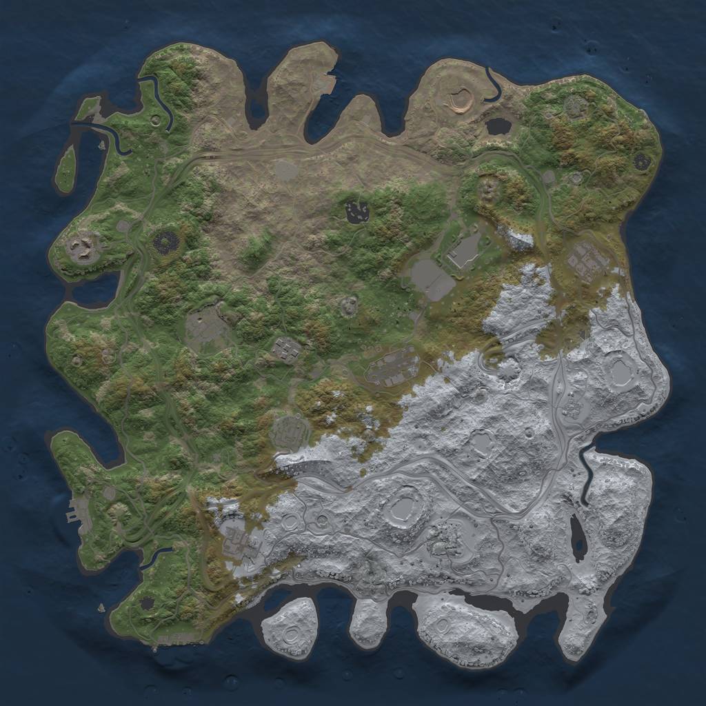 Rust Map: Procedural Map, Size: 4250, Seed: 223456773, 19 Monuments