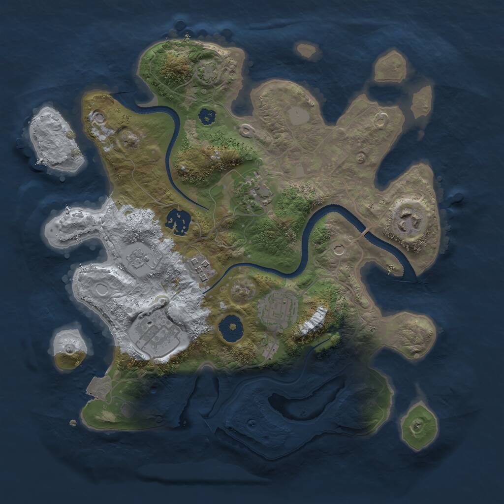 Rust Map: Procedural Map, Size: 3000, Seed: 1031938900, 10 Monuments