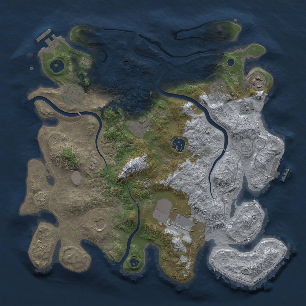 Rust Map: Procedural Map, Size: 3500, Seed: 238923, 14 Monuments