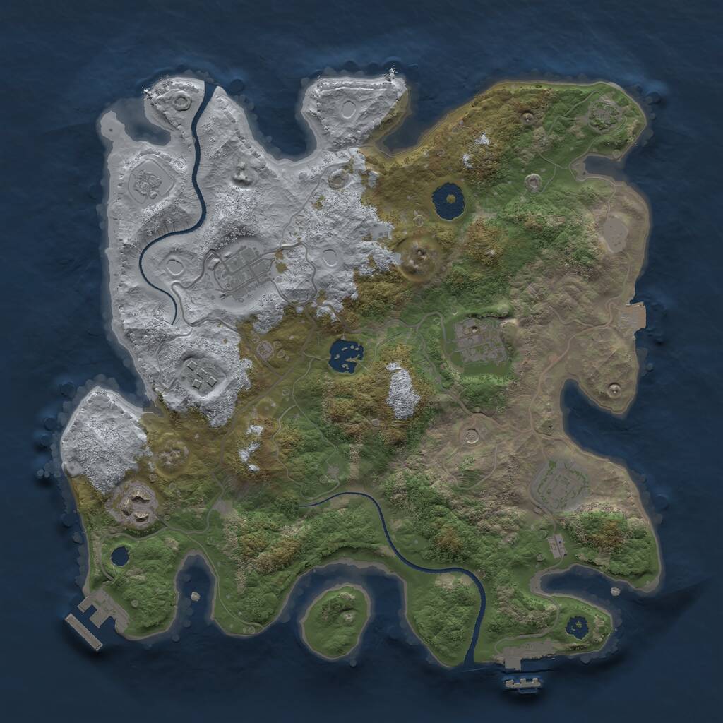 Rust Map: Procedural Map, Size: 3200, Seed: 471777622, 12 Monuments