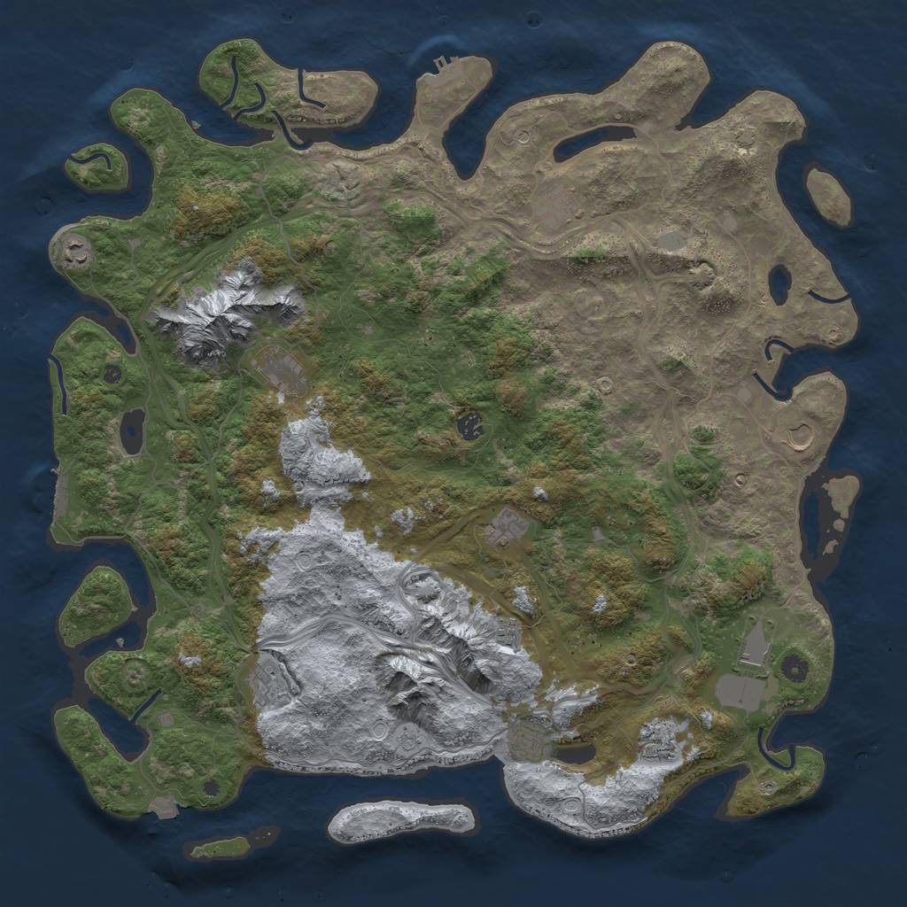 Rust Map: Procedural Map, Size: 5000, Seed: 1550682330, 19 Monuments