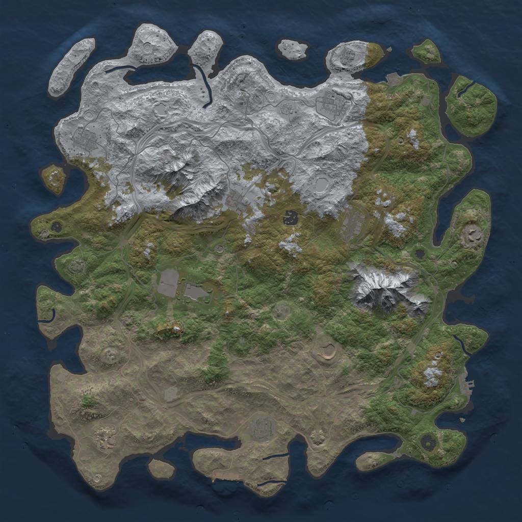 Rust Map: Procedural Map, Size: 5000, Seed: 66061936, 19 Monuments