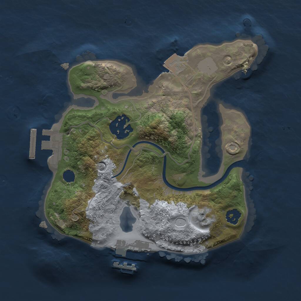 Rust Map: Procedural Map, Size: 2000, Seed: 1164255284, 4 Monuments