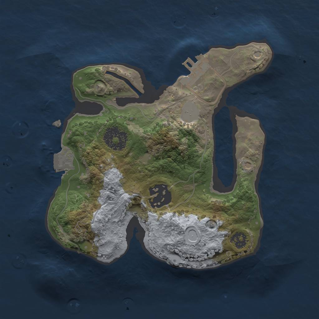 Rust Map: Procedural Map, Size: 2000, Seed: 1164255284, 5 Monuments