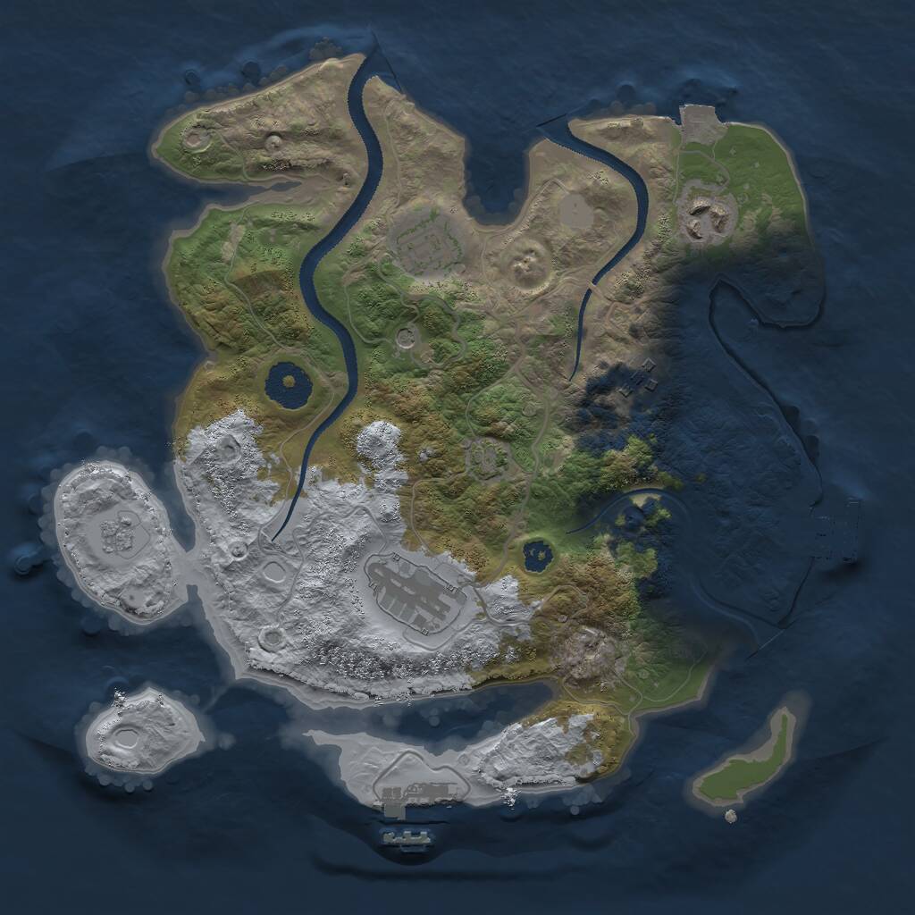 Rust Map: Procedural Map, Size: 3000, Seed: 8692, 10 Monuments