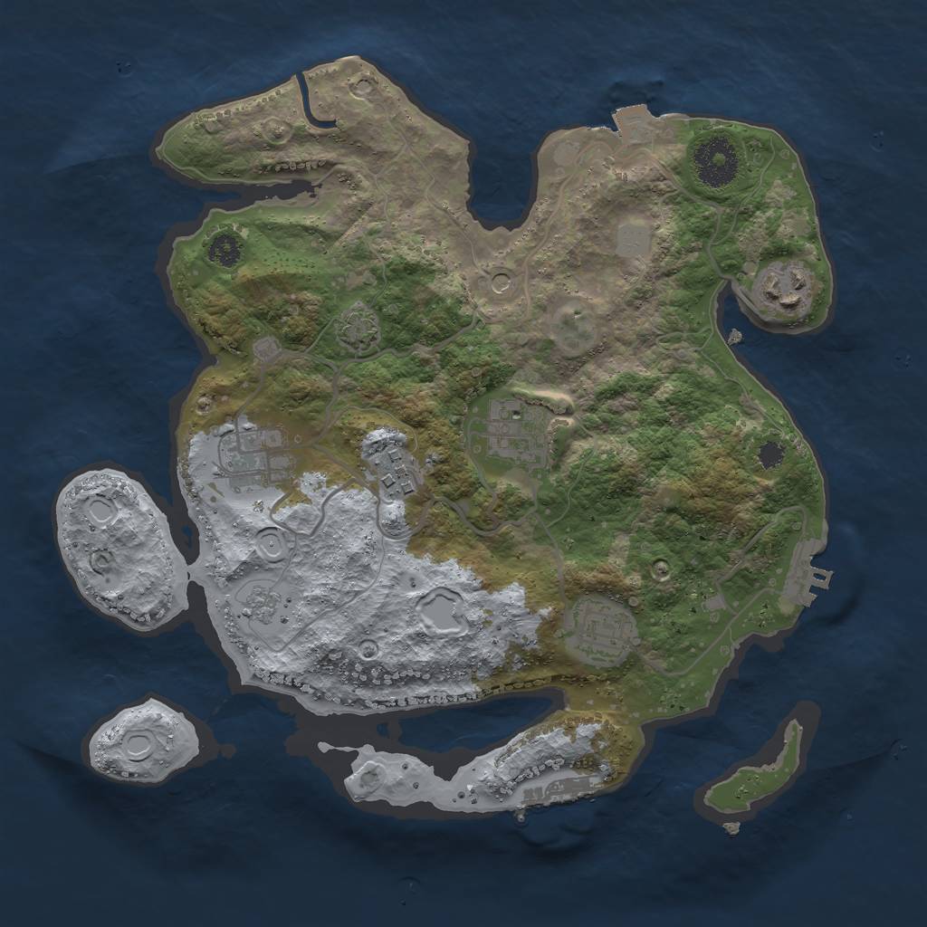 Rust Map: Procedural Map, Size: 3000, Seed: 8692, 13 Monuments