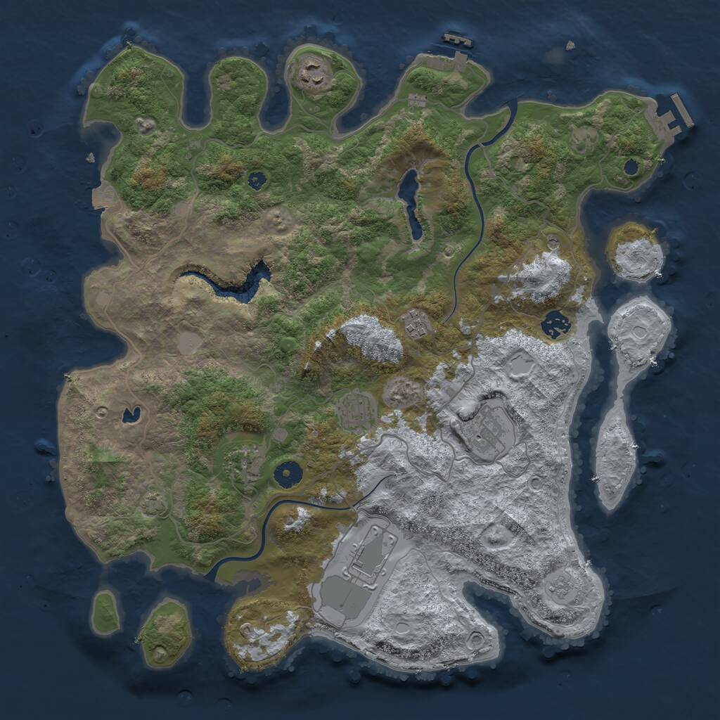 Rust Map: Procedural Map, Size: 4000, Seed: 713569892, 13 Monuments